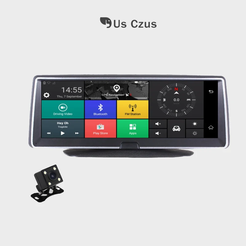 Автомобильный видеорегистратор регистратор dash cam 4G + wifi Bluetooth Android5.1 1G Ram 16G Rom 8