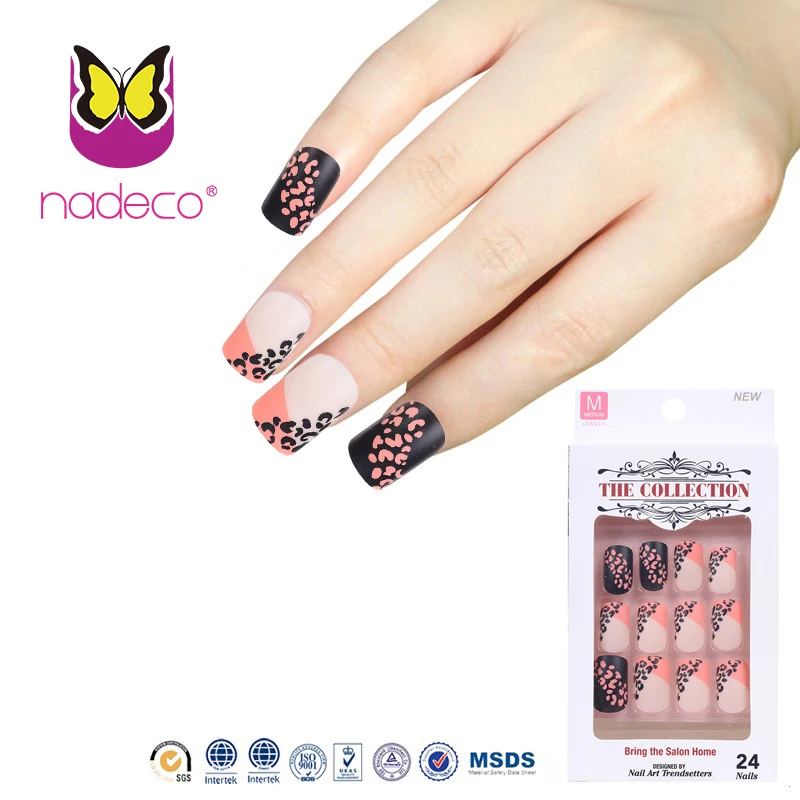 Fashionable Matte Color Nail Tips with Leopard design Artificial Colorful Nails Manufacture | Красота и здоровье