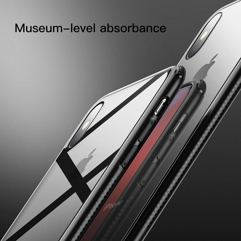 Роскошный чехол для телефона Baseus из закаленного стекла iPhone Xs XR Max защитные чехлы