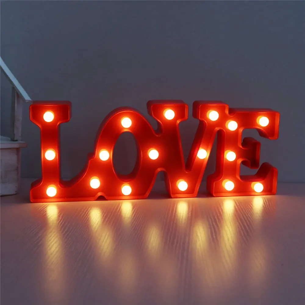 Романтическая Светодиодная лампа 3D LOVE с буквенным принтом ночник теплый свет