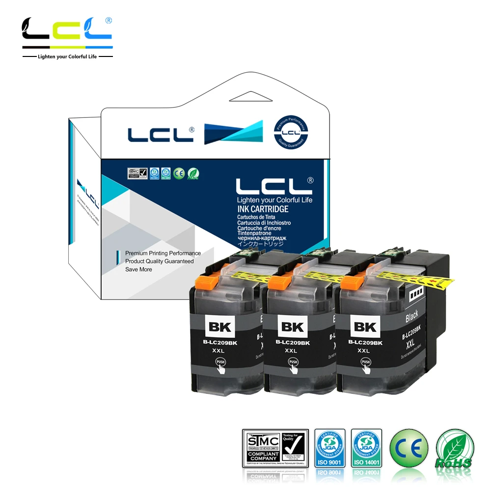 Lcl LC209 LC209BK xxl (3 шт черный) картридж совместимый для брата MFC-J5520DW/J5620DW/J5720DW |