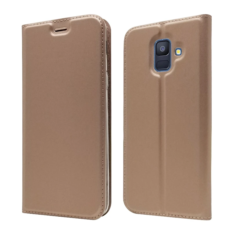 Для Samsung Galaxy A6 Plus 2018 чехол для Роскошный кожаный флип-чехол-кошелек Coque A600FN |
