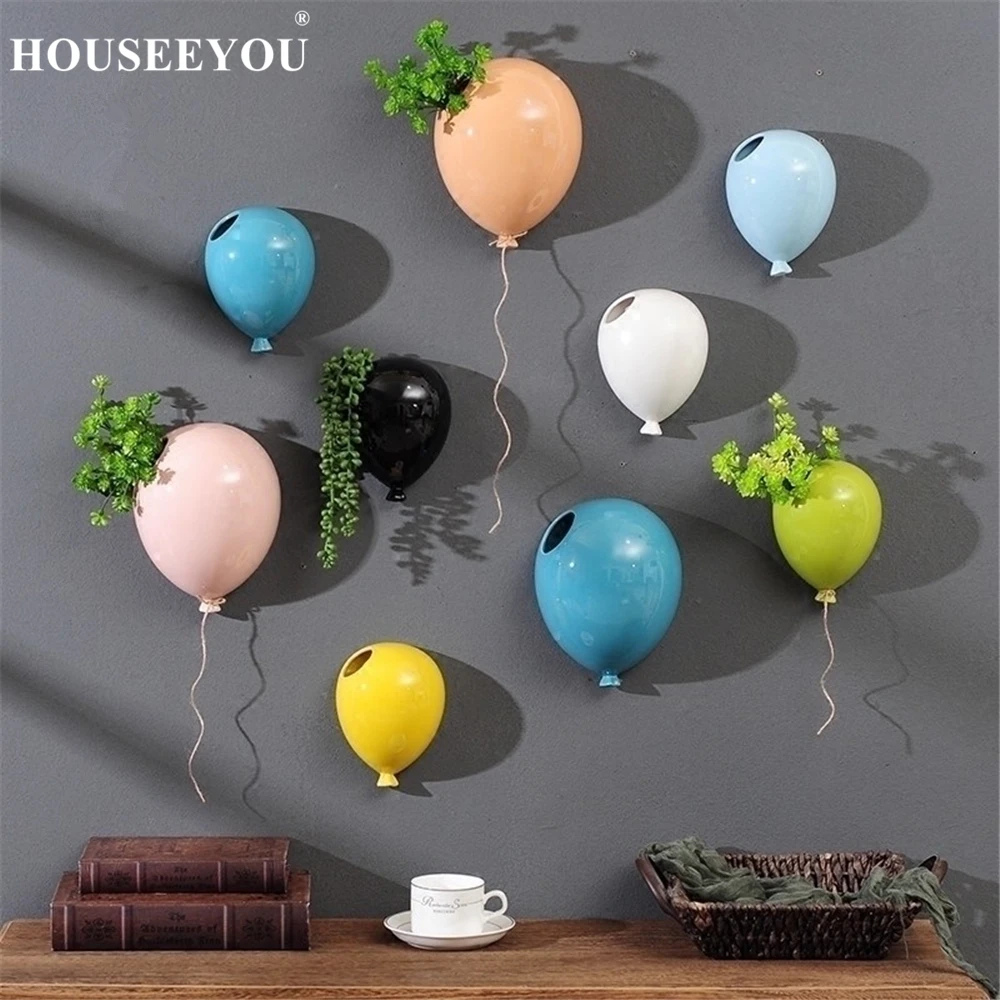 Креативный красочный керамический шар настенный цветочный горшок для детской