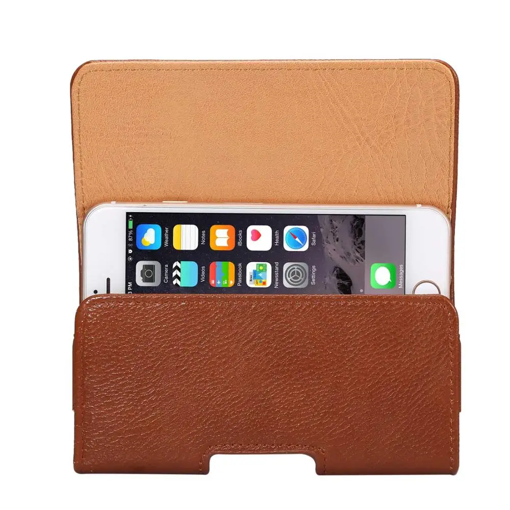 Коричневая кобура с узором древесной коры на ремешке для iPhone 6 6s 7 8 Plus кожаный