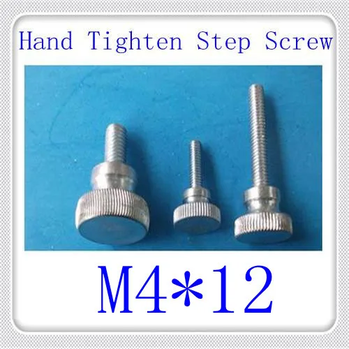 

100pcs/lot High Quality GB834 M4*12 Knurled Hand Tighten Step Screw
