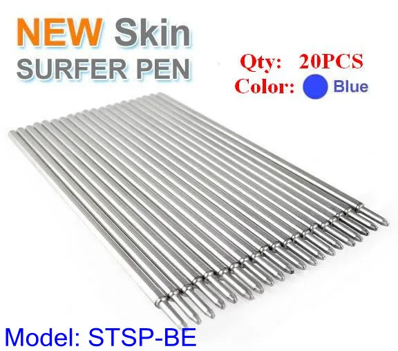 20 шт синие татуировки кожи Серфер трафареты ручки для трафарет контур питания STSP