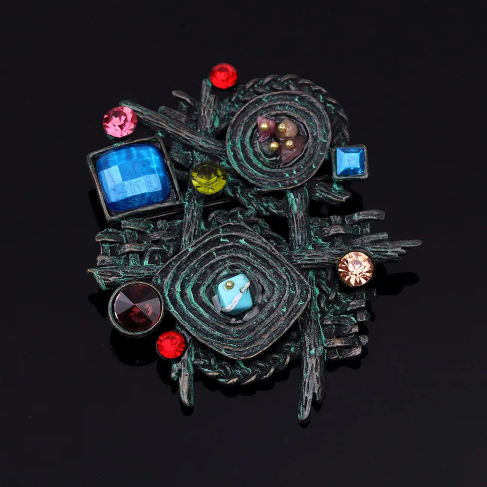 Большая винтажная Женская брошка со стразами C005|large brooches|brooches for womenmulticolor brooch |