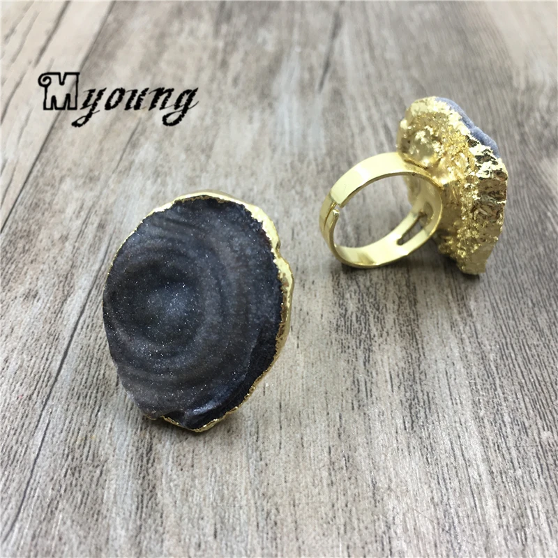 Модные кольца Freeform Sun Agates Druzy для женщин MY1985 | Украшения и аксессуары