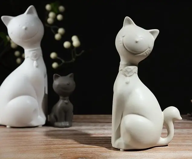 Минималистский Керамическая lucky cat семейный Домашний декор ремесел украшения