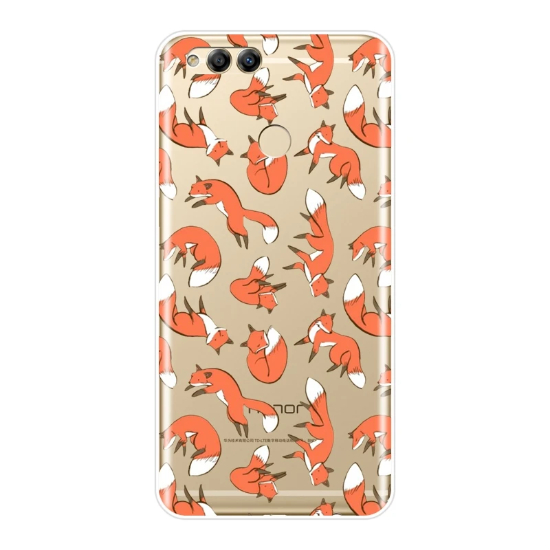 No.5 ТПУ чехол для телефона для huawei Honor 10 9 8 8X MAX Kawaii Fox Мягкая силиконовая задняя крышка для huawei Honor 7 8 9 10 Lite 7S 7X 7A 7C Pro - Цвет: No.5