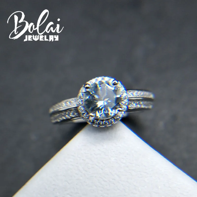 Bolaijewelry 100% Натуральный аквамарин полудрагоценный камень светлый цвет Круглый 6 мм