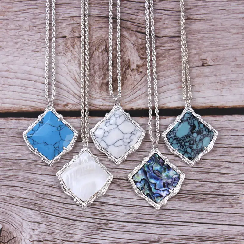 Настоящий натуральный камень говлит Абалон ракушка кулон ожерелье Кири кайт