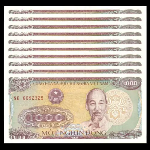 Vietnam 1000 Dong 1 шт/10 шт 1988 P-106 UNC коллекция подарок Азиатский подлинный оригинальная
