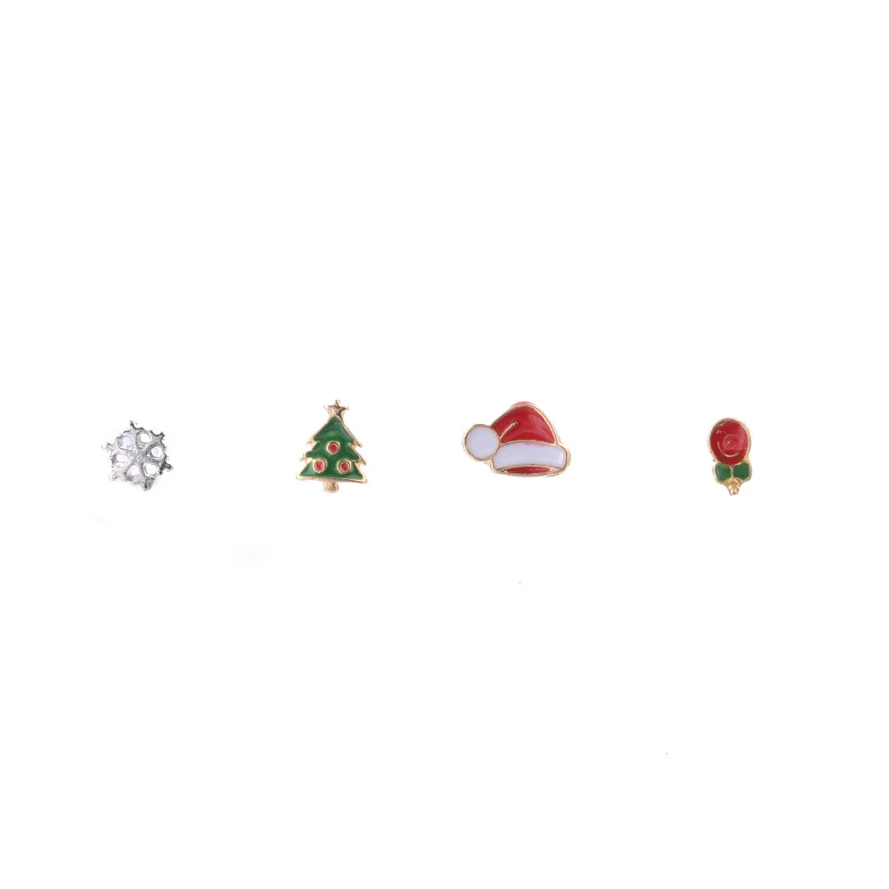 DoreenBeads серьги-гвоздики в рождественской тематике ювелирное изделие X'mas Tree Hat Sock
