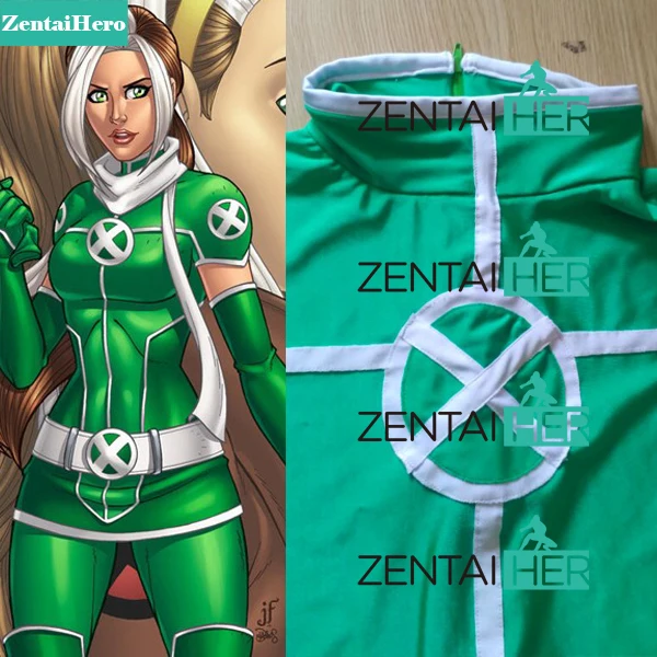 Бесплатная доставка Костюм Marvel Legends Rogue Legacy костюм супергероя X-men белый и зеленый