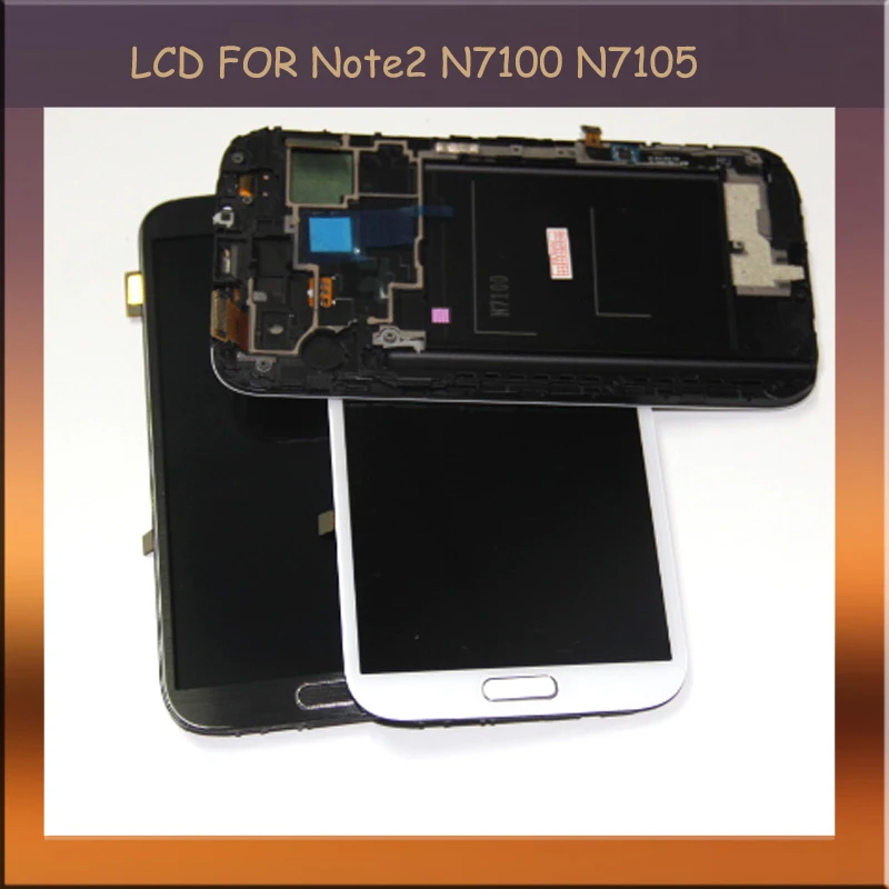 Для Samsung Galaxy Note 2 Note2 N7100 N7105 LCD Super AMOLED LCDS дисплей сенсорный экран дигитайзер сборка
