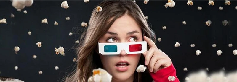 Hoqueen Высокая популярность 1000 шт * бумага 3D очки Красный Синий Бумажная оправа