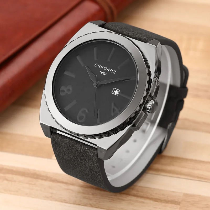 Chronos мужские Часы Топ кварцевые часы кожаный ремень мужской наручные armbandsur Relogio |