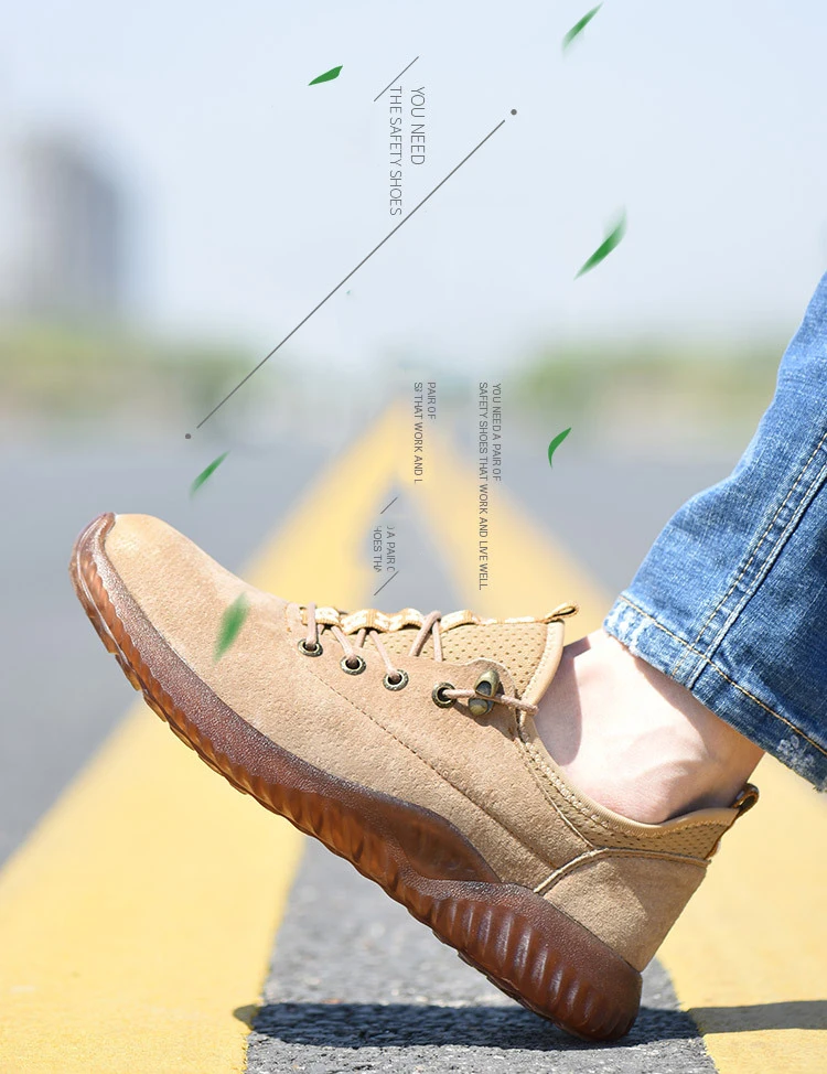 Indestructible Work Shoes Mens steel toe Sneaker Outdoor Lightweight Breathable Safety Shoes Slip Resistant Composite Toe Shoes