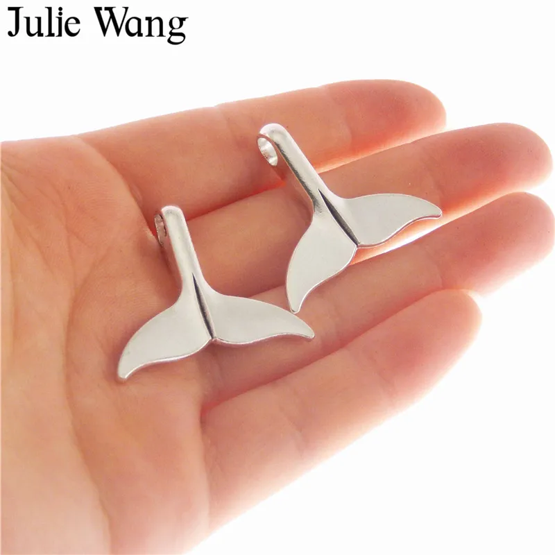 Julie Wang 10 шт. сплав рыбий хвост каудальные ласты амулеты для ожерелья подвески