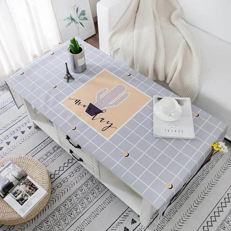 Чехол для чайного стола из хлопка и льна с маленькими листьями ладонями лосем