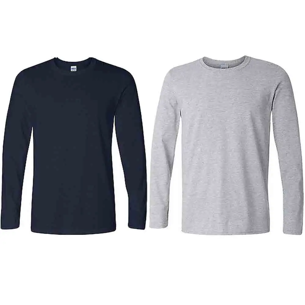 XS XXL классическая мужская футболка с длинным рукавом и О образным вырезом мужские