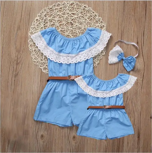 Платье для мамы и дочки одежда вечерние комплекты с оборками детское платье