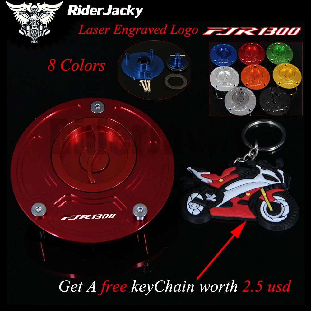 

With Logo Red Motorcycle Keyless Laser Engraved Logo Motorcycle Gas Cap Fuel Tank Cap Cover For Yamaha FJR 1300 FJR1300 2003