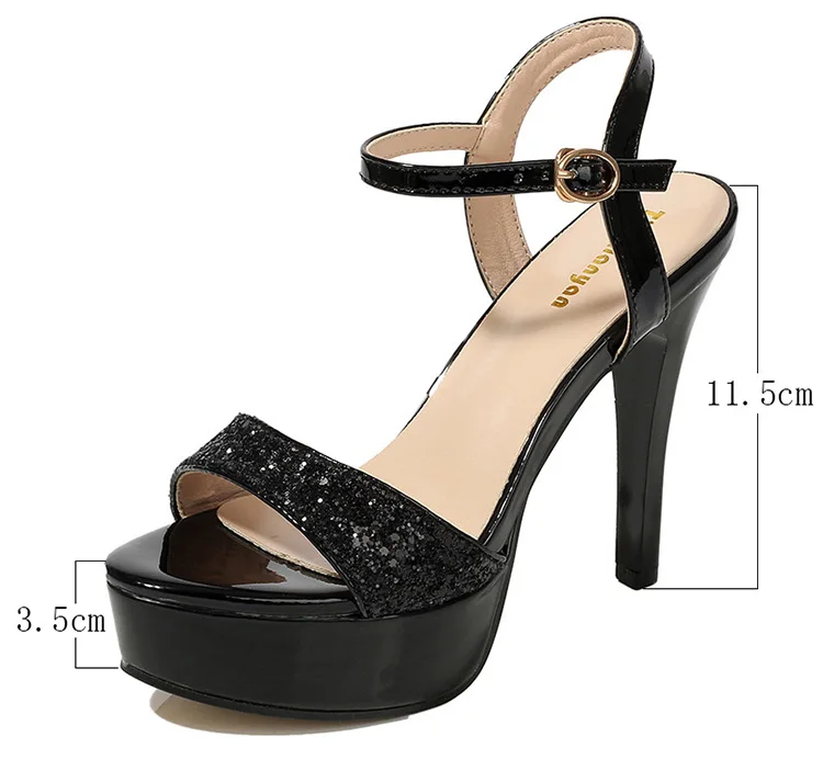 Золотистые Босоножки на платформе; женская обувь на высоком каблуке; zapatillas mujer; коллекция года; босоножки на высоком каблуке; женская свадебная обувь на блестящем каблуке