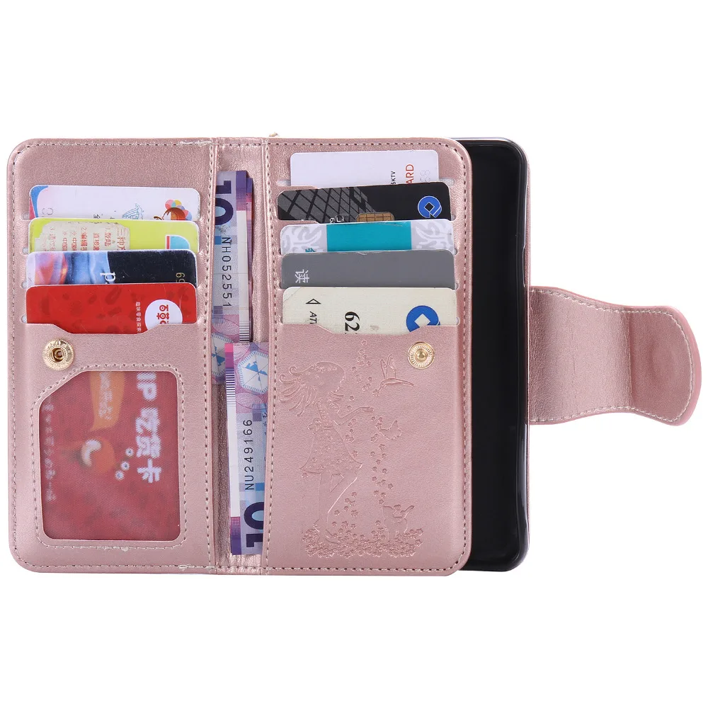 3D Embossed PU Leather Case For Galaxy A3 2016 A310 A310F Stand Wallet Coque Funda Beauty Girl Design 9Card Holder with Mirror | Мобильные