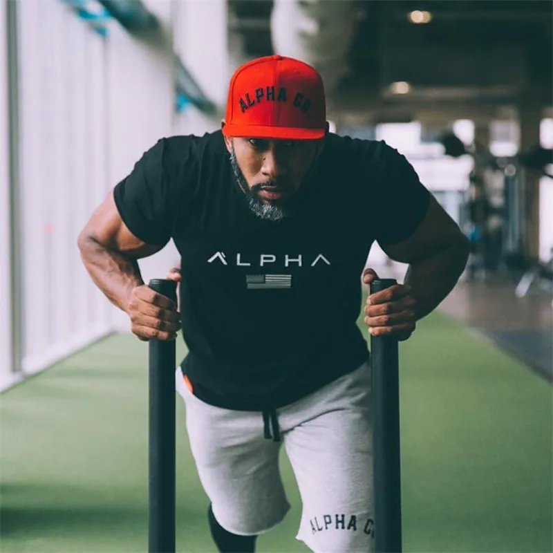 2017 летняя новая Мужская хлопковая футболка с коротким рукавом для тренировок