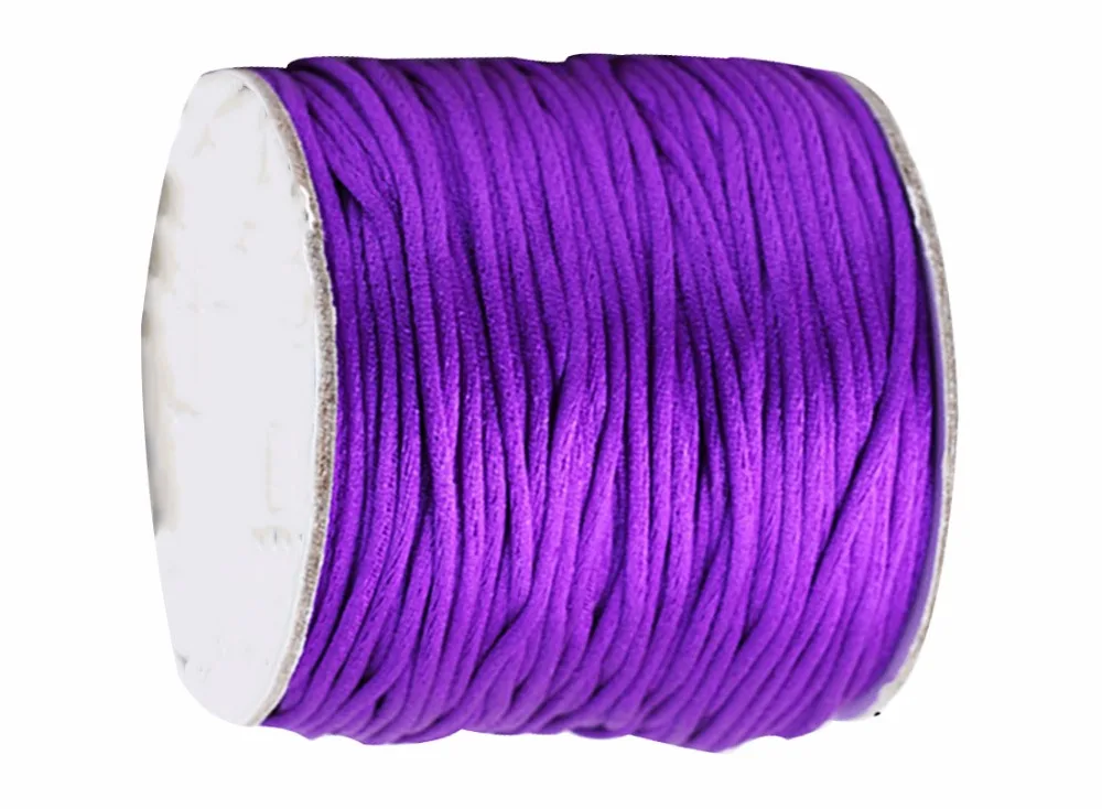 

1.5mm Purple Rattail Satin Nylon Cord Chinese Knot Beading Cord+Macrame Rope Bracelet Cords Accessories 80m/roll