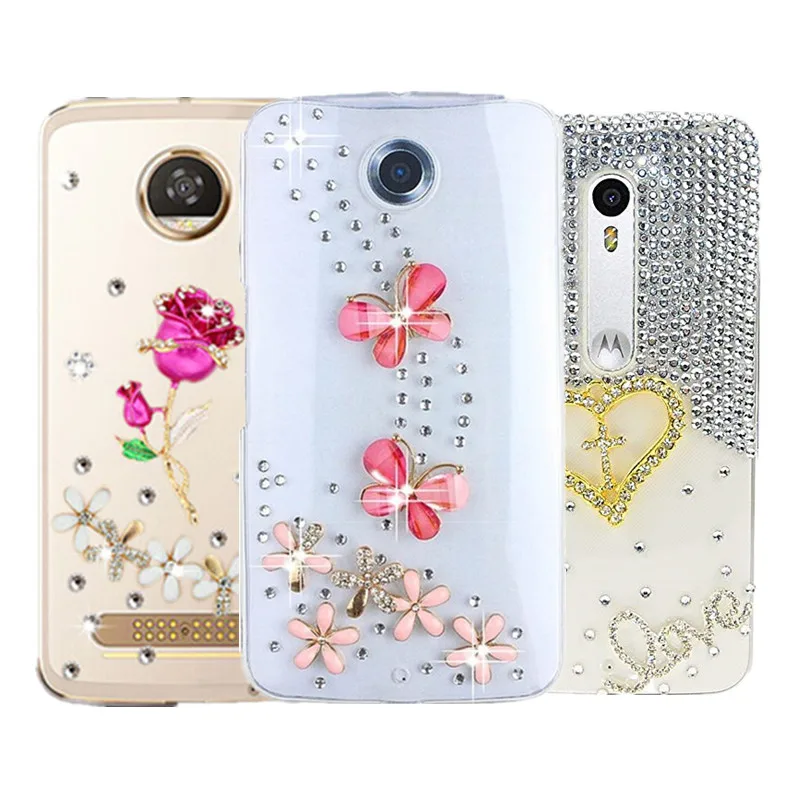 Для Motorola Moto one DIY прозрачные чехлы с бриллиантами G4 G6 E4 G5S G5 E5 plus G7 Plus play Z3 Z2 Play moto p30