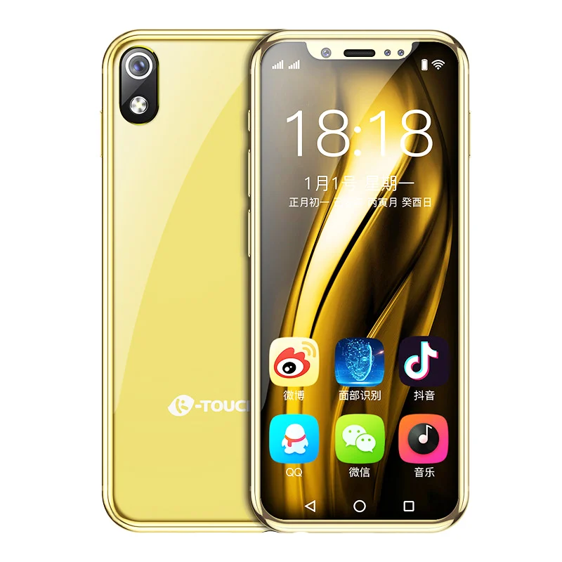 Glod Поддержка Google Play 4G смартфон K-TOUCH I9 Face ID металлическая рамка Android 6,0 телефон WiFi Две sim-карты маленький студенческий мобильный телефон - Цвет: Glod