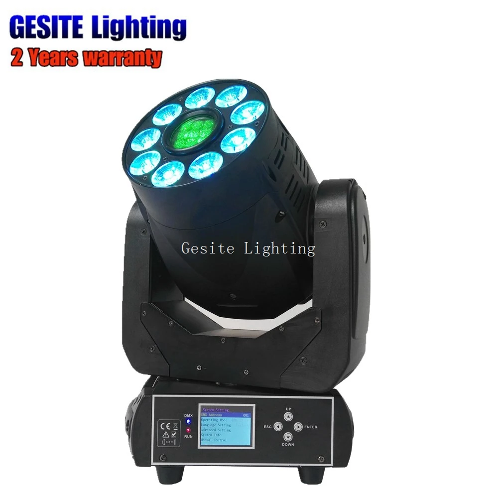 2017 Новый 2в1 сценический Свет 75 Вт пятно 9 шт. 6в1 RGBWA + UV мыть LED движущаяся головка