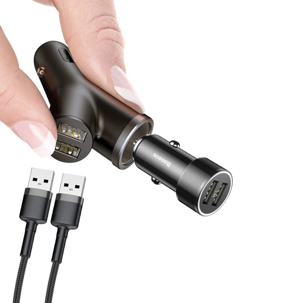 Автомобильное зарядное устройство 3 в 1 4 А два USB + прикуривателя 40 Вт расширенный