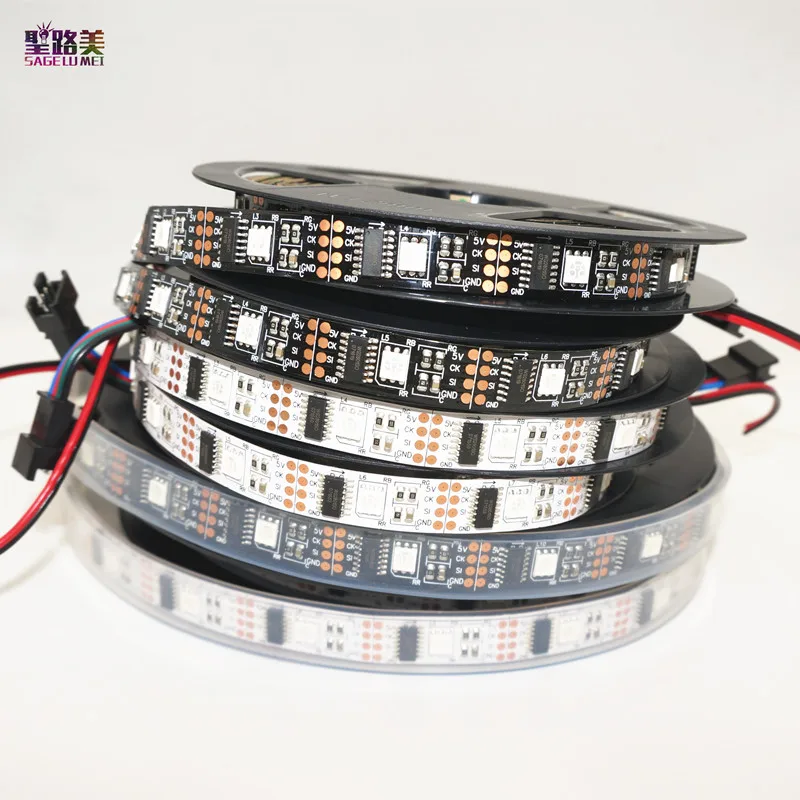 DC 5 V 1 M WS2801 2801 белый черный pcb мечта Цвет 5050 светодиодный пиксельный RGB полоска свет