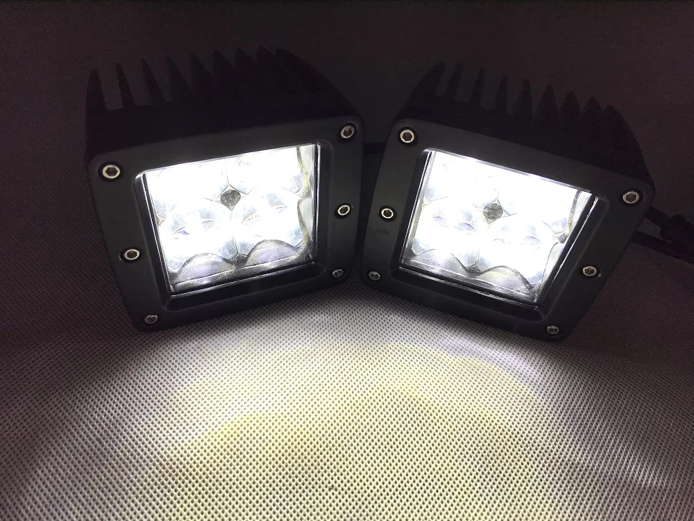 2 шт. 5D 16 Вт светодиодный рабочий светильник 3X3 дюйма Pod RGB цвет Bluetooth приложение управление автомобильный светильник для внедорожника ATV SUV 12 В 24 В с бесплатной жгут