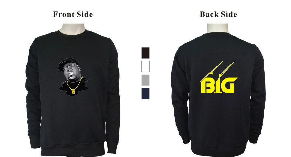 BIGGIE толстовки для мужчин и женщин Печатный B.I.G свитер с капюшоном пуловер Плюс Размер больше размера d. I. g Толстовка