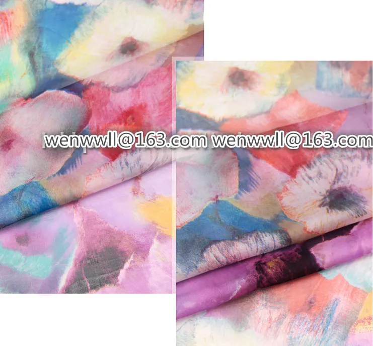 Дизайнер 100% чистый натуральный шелк шифон тутового дерева ткань фиолетовый и