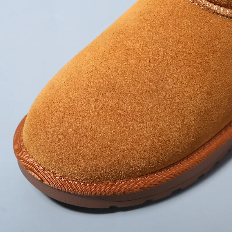 2018 New Winter Boots Leather Suede Snow Women Female Ankle Thick Warm Shoes Black | Обувь