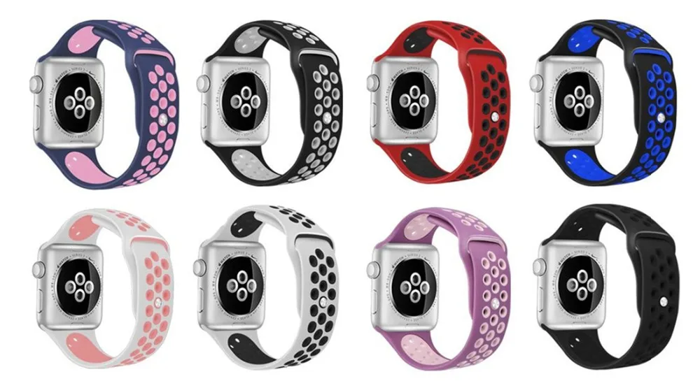 Новые спортивные Silikon ремешок для Apple, часы uhr группа 4 40 мм 44 мм, correa, Aplle часы uhr, 42 мм, 38 мм, версия чехол для телефона на руку handgelenk чехол для телефона на руку наручных часов iwatch, 4/3/2/1 Nike