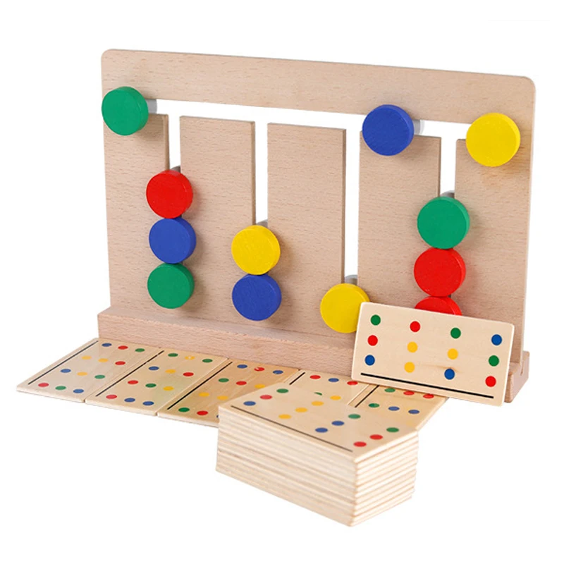 

YunNasi Wooden Toy Four Colors Mathematics Early Learning Training Game Building Blocks Kid Birthday Gifts brinquedo