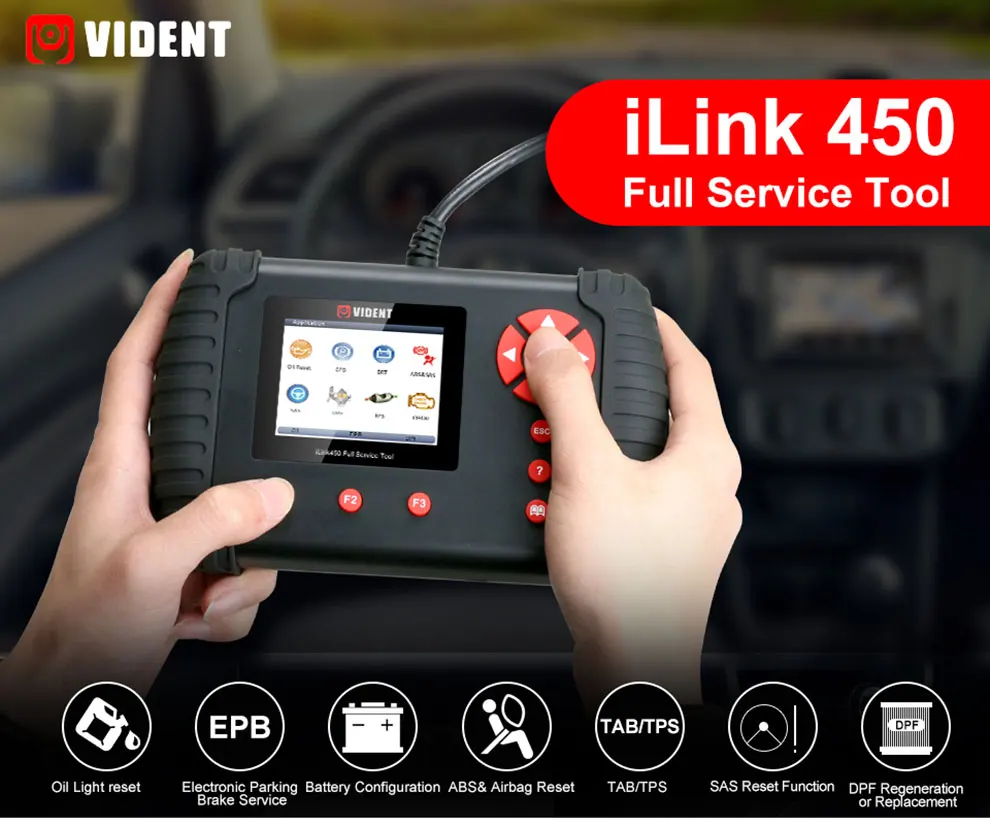 ILink450 12 В автомобиль OBD полный сервис масло EPB ABS SAS подушка безопасности сброс дроссельной заслонки выравнивание DPF регенерации батареи конфигурации Diag