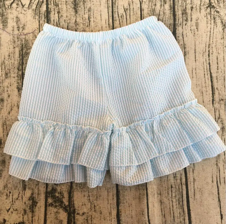 Модные детские шорты summber с оборками seersucker для девочек двойные шорты|ruffle shorts|shorts
