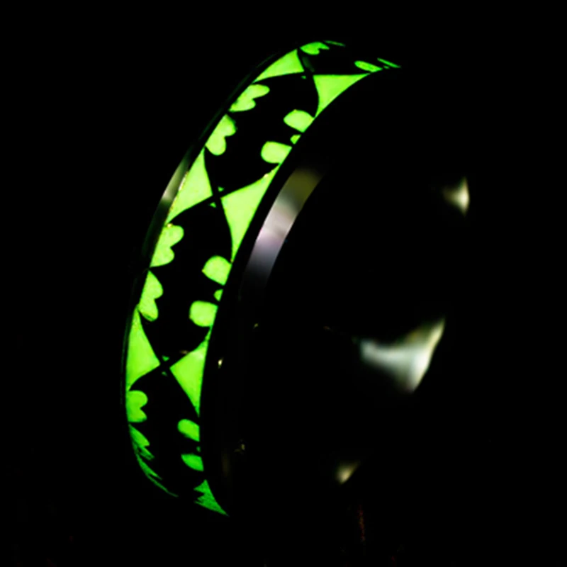 Batman Rings Модные светящиеся позолоченные серебряные кольца темно-золотой дракон инкрустация зеленый фон Модные мужские флуоресцентные светящиеся кольца - Цвет основного камня: Batman Rings