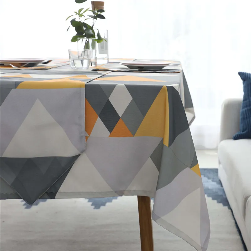 Бесплатная доставка скатерть с желтыми треугольниками для