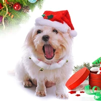 christmas pet dog accessories collar hat cat accessories cap pet supplies dogs christmas decoration ornament jingle bell