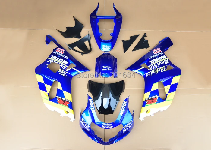 

UV Paint Bodywork Fairing For Suzuki GSXR 600 750 K1 01-03 Blue Injection Mold [CK1152]