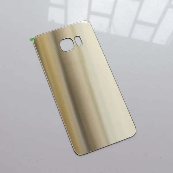 Золотистый 10 шт. Стекло Материал сзади Батарея двери чехол для samsung Galaxy S6 edge Plus S6+ G928 сзади Стекло корпус крышка+ клей - Цвет: Золотистый
